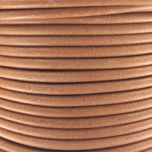 Cordón de cuero europeo 4 mm Natural x1 m