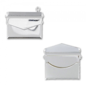 Colgante sobre con apertura 18x21,5 mm plateado x1