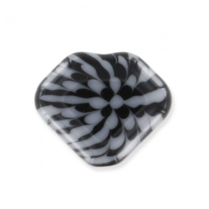 Discos en forma de diamante de 13 x 15 mm - patrón de tigre negro y blanco x1
