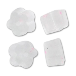 Tuercas para ganchos Flor 4.5 mm Transparente  x200