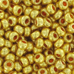 Cuentas de Rocalla Preciosa 11/0 de 2 mm - Terra Metálico - Dorado x20 g