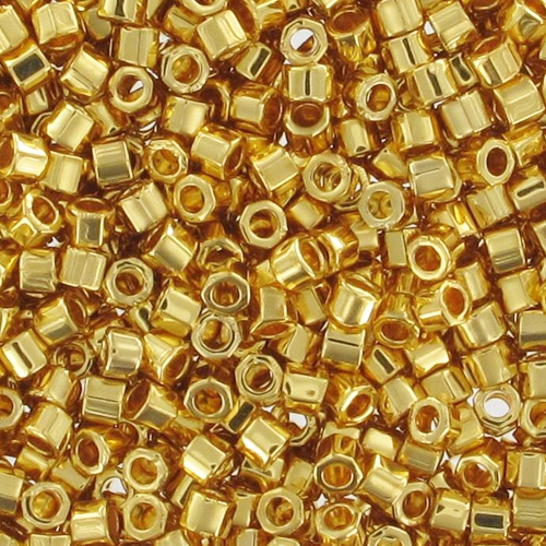 【Miyuki 】 Miyuki Delica 11/0 Hex Cut DBC0031 - 24kt Gold Plated x5g - Perles