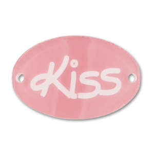 Entrepieza ovalada Kiss 2 agujeros 35x22 mm Rosa x1