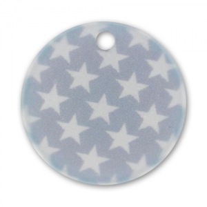 Cequí imprimido 20 mm Estrellas Gris/Blanco x1