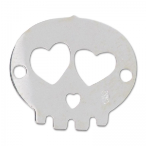 Separador 2 agujeros calavera 15 mm de Plata 925