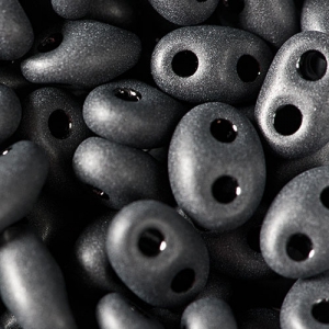 Twin beads 2.5x5 mm Jet Mat x20g