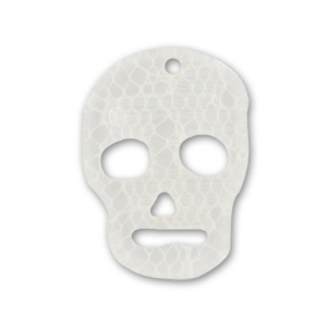 Colgante calavera 23 mm encaje blanco x1