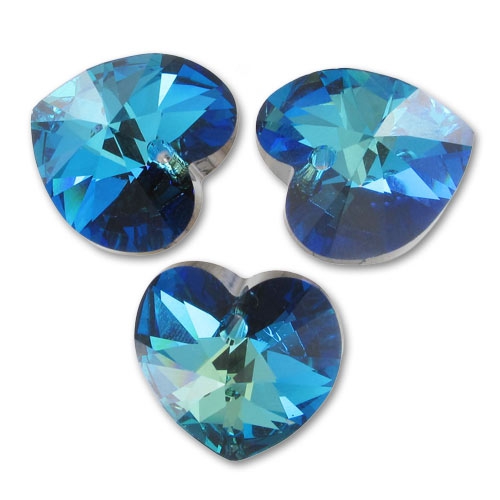 Swarovski 6228 corazones 10.3x10 mm Cristal Azul Bermuda x6