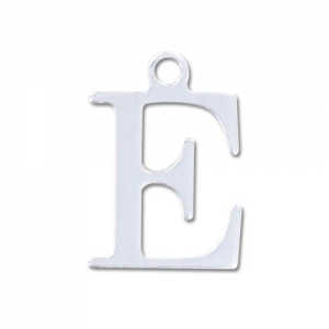Dije letra E - 15 mm de Plata Ley x1