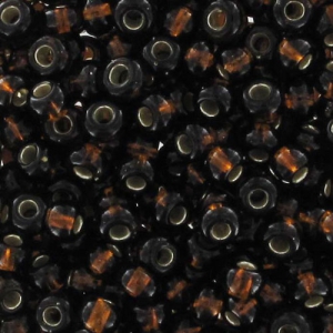 Preciosa Cuenta de rocalla 9/0 2,5 mm - Topacio ahumado forrado de plata x20g