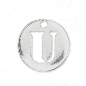 Dije letra U - 8.5mm de Plata Ley x1