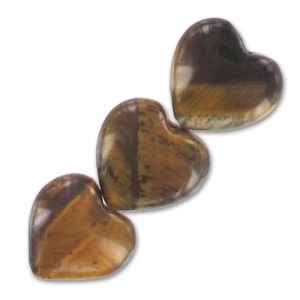 Cuentas Ojo de Tigre corazones 14 mm x4