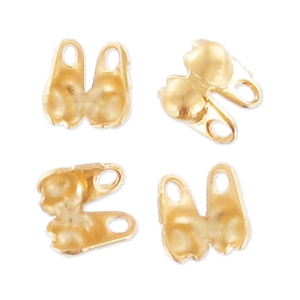 Terminales para cadena de bolas 1.3 mm Dorado con oro fino satinado x4