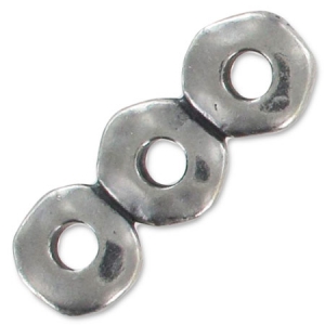 Separadores 3 filas rondelles 18x2.2 mm rodiado x5