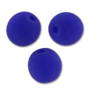 Cuentas redondas 4 mm Neon Dark Blue Mat x50
