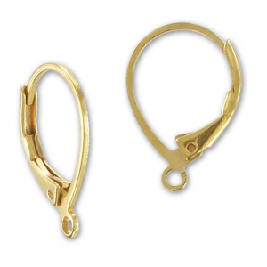 Ganchos pendientes de 16 mm - Dorado con oro fino x2