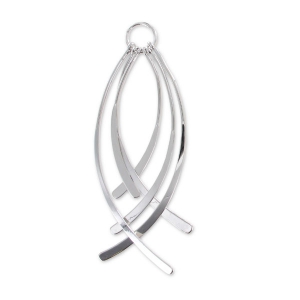 Colgante dijes curvadas 78 mm rodiado