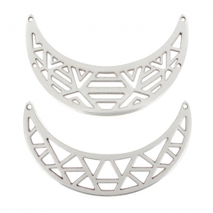 Entrepieza para collar torques 64x19/64x17 mm Chapado Plateado envejecido x2