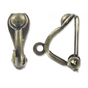 Pendientes clip adorno bola  4 mm bronze x2