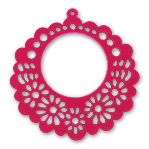 Colgante filigrana de madera 44 mm Frambuesa x1