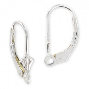 Ganchos cerrados Flor de lis de Plata 925 x2