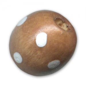 Redonda de madera 16 mm Marón lunares x1
