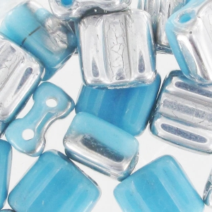 Groovy Tiles 6 mm Turquoise Argent x20