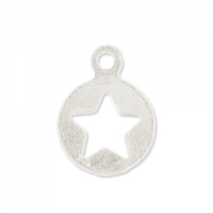 Dijes estrellas huecas 8 mm plateado x5