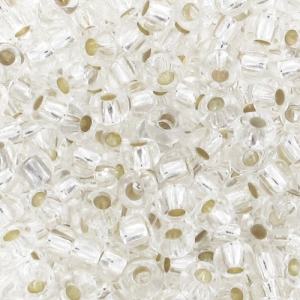 Cuentas de Rocalla Preciosa 9/0, 2,5 mm - Crystal Silver Lined, 20 g