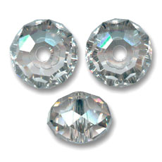 Cuenta redonda aplanada PureCrystal 5040 de 8 mm - Black Diamond x1
