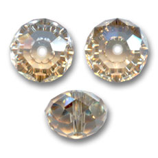 Cuenta redonda aplanada PureCrystal 5040 de 8 mm - Crystal Golden Shadow x1