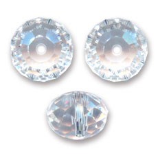 Cuenta redonda aplanada PureCrystal 5040 de 8 mm - Crystal Moonlight x1