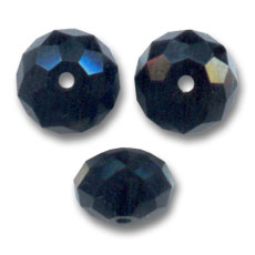 Cuenta redonda aplanada PureCrystal 5040 de 8 mm - Negro azabache x1