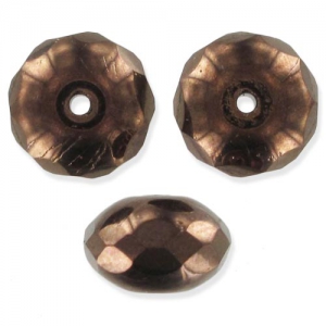 Donuts 9x6 mm Jet Bronce x25