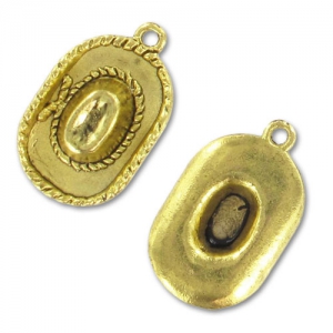 Dije Vaquero 22 mm dorado envejecido x1