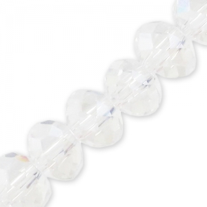 Redondas planas facetadas 6x5 mm Crystal x42cm