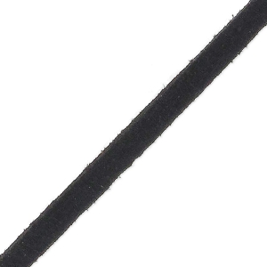Cordón de Antelina 3x1.5 mm Negro con lentejuelas x 2.8 m