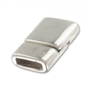 Cierre magnético para cordón plano 10 mm plateado antiguo x1