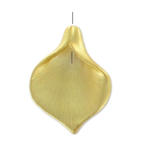 Dije en forma de pétalo de 17 mm - Dorado en oro fino satinado x1