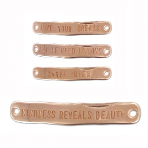 Separador message 2 agujeros 40x7mm dorado rosa x1