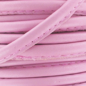 Cordón de cuero con puntadas vistas 4 mm  Antique Rosa x1 m