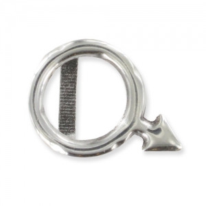 Cuenta pasante para regaliz símbolo masculino 18 mm Chapado Plateado envejecido x