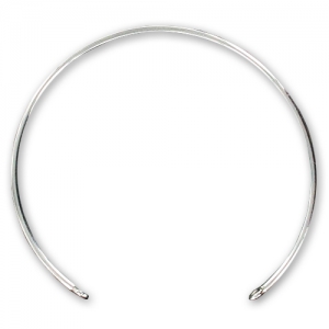 Pulsera brazalete rígida fina de 1,5 x 160 mm con 2 anillas cerradas - Plata 925 x1