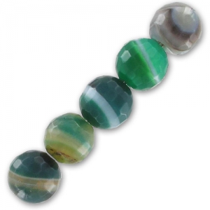Cuentas Green Lace Agate facetada  8 mm x10