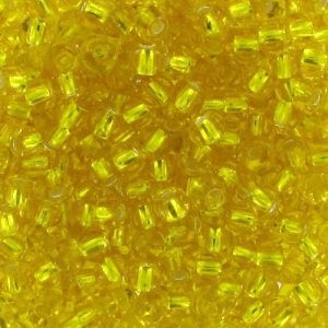 Cuentas de Rocalla Preciosa 11/0 de 2 mm - Citrine Silver Lined x10 g