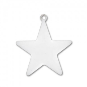 Dije estrella esmaltado époxy 21 mm Blanco x1