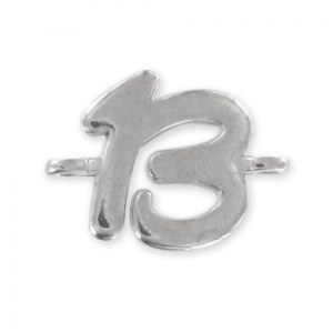 Separador cifra 15x21 mm Chapado Plateado envejecido x1