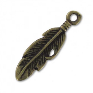 Dije pluma 27 mm Bronce x1