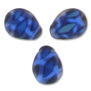Gotas planas 12x16 mm Sapphire Mat Peacock AB x6
