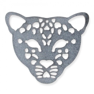 Separador leopardo con lentejuelas 51 mm Plateado x1